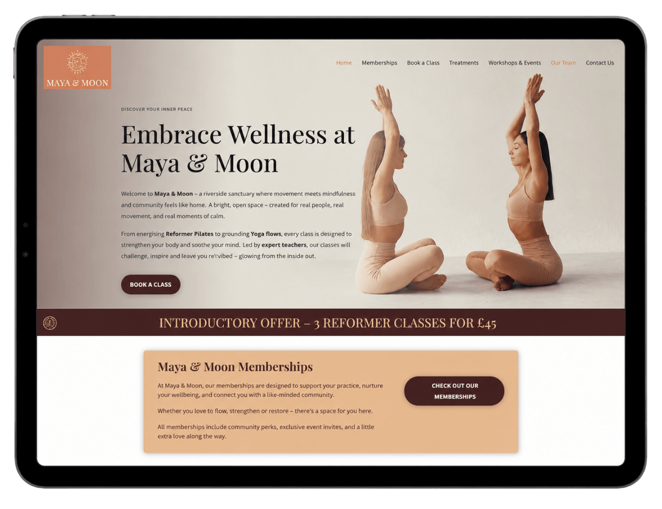Maya & Moon Sticky Website Yoga Studio Landing Page image